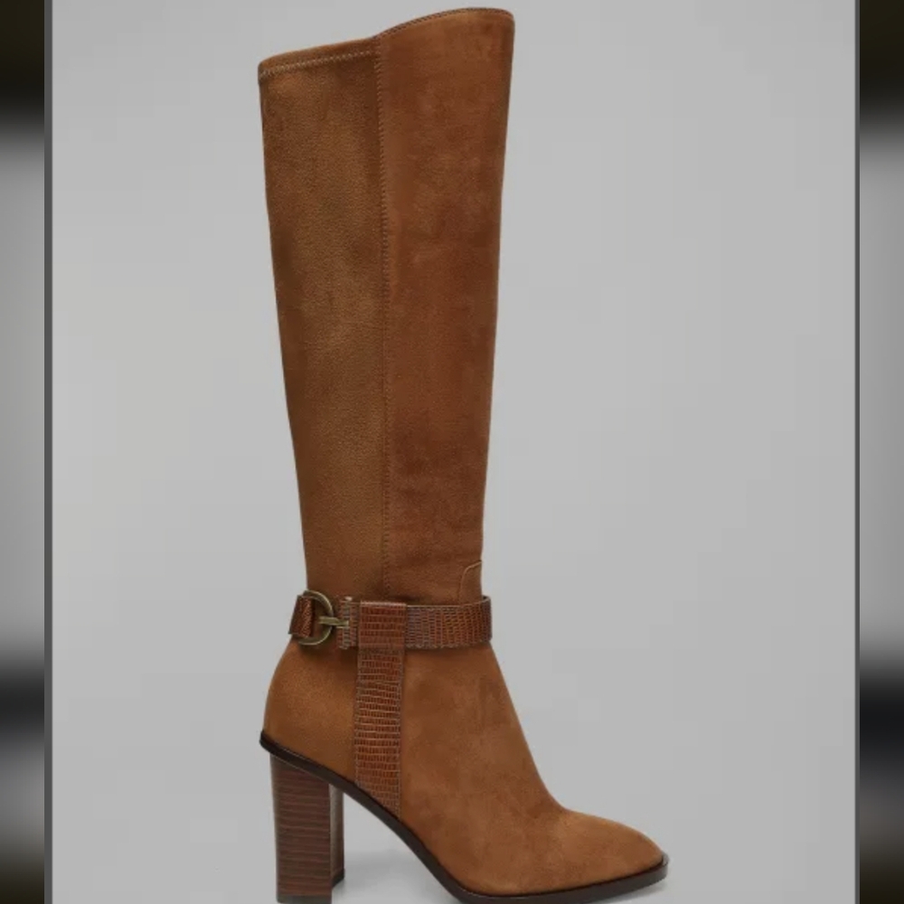 Donald Pliner Moriah Saddle Buckle Harness Knee Boots 9.5M